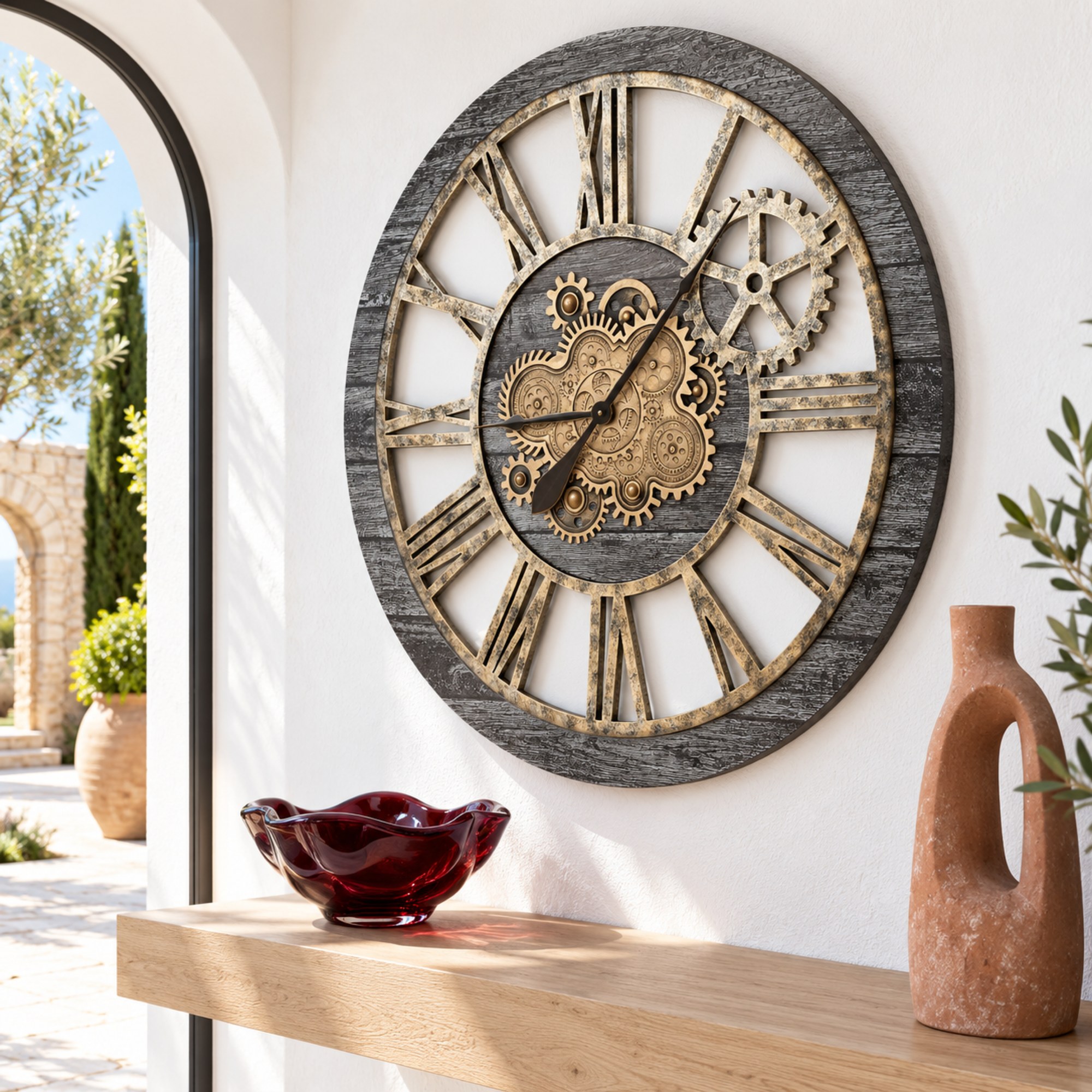 AMERICA LINE WALL CLOCK ROUND 36 INCH CARBON GREY