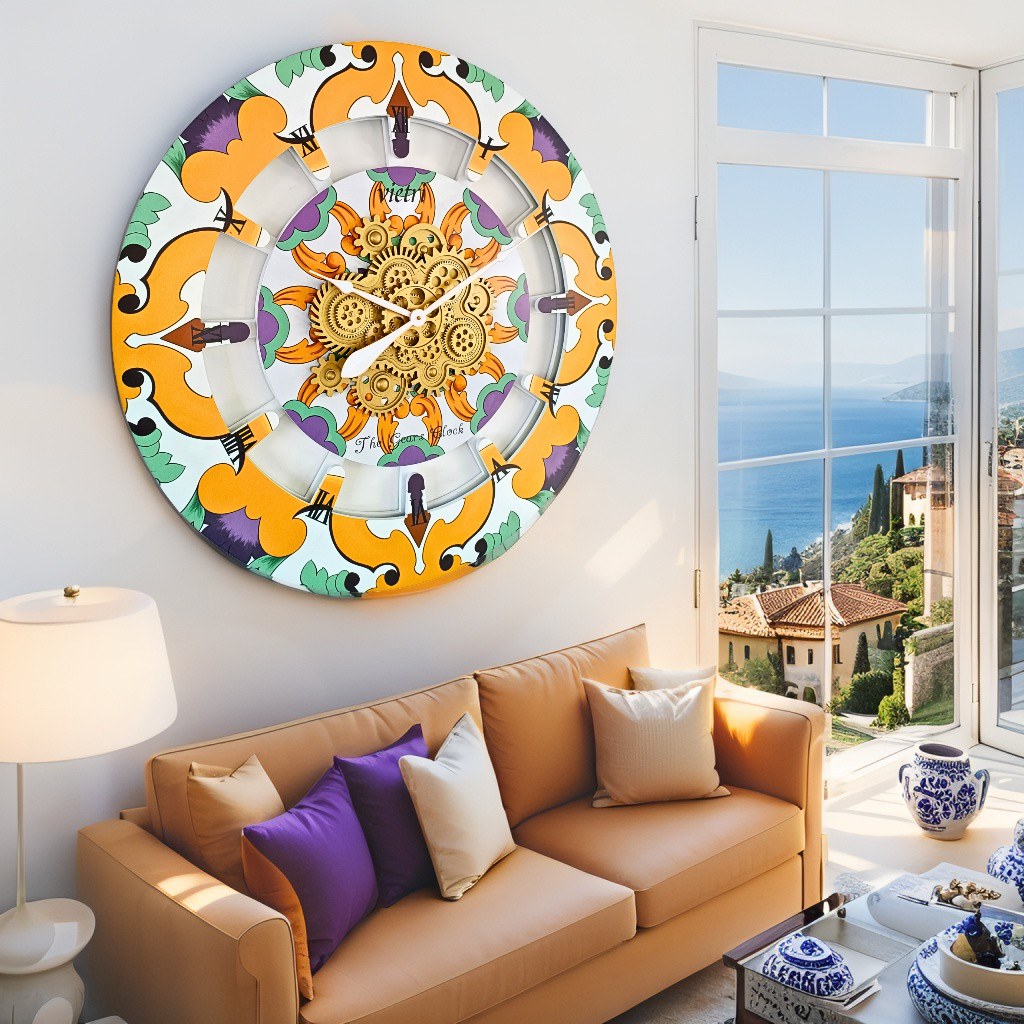 ITALY LINE WALL CLOCK ROUND 36 INCH VIETRI