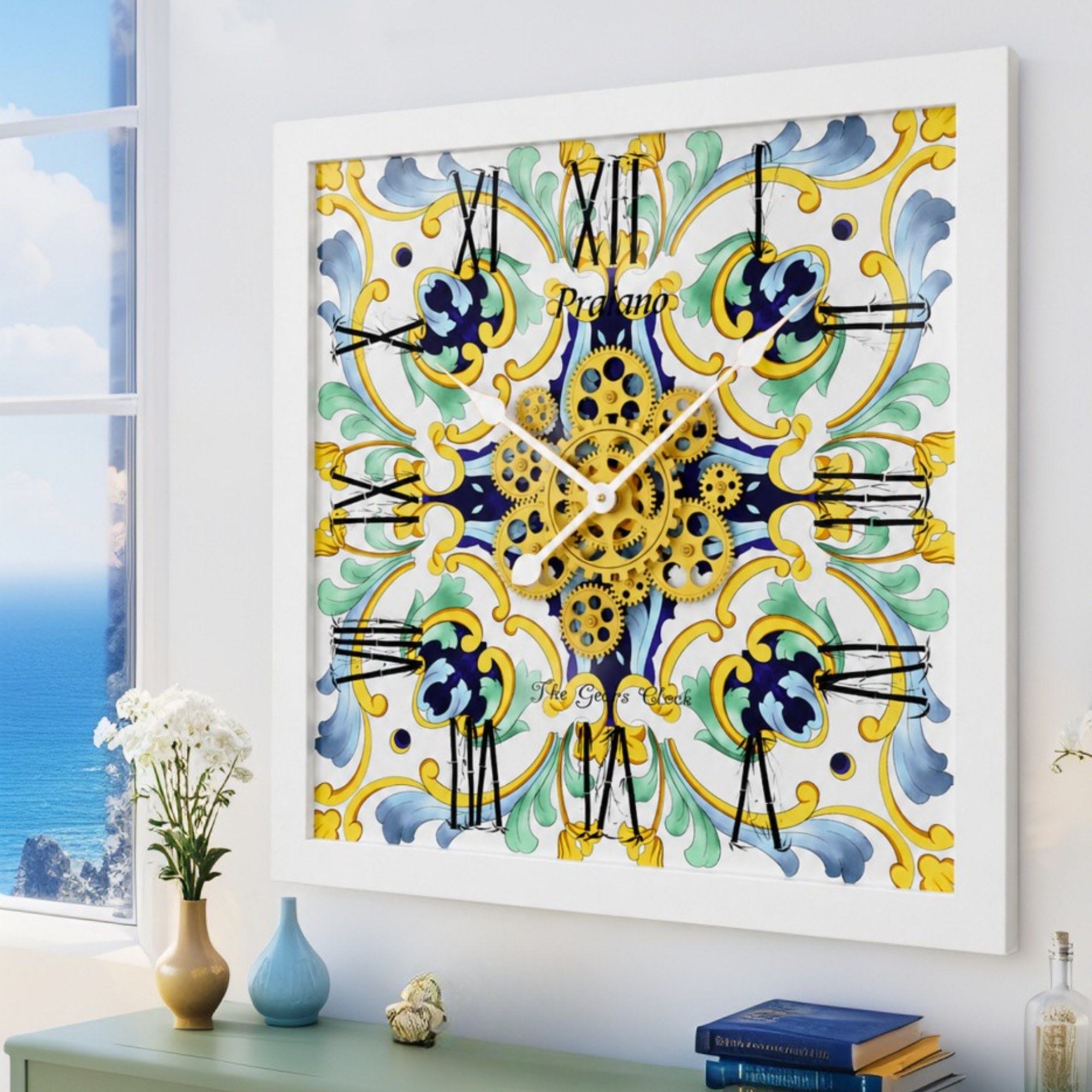 ITALY LINE WALL CLOCK SQUARE 24 INCH PRAIANO