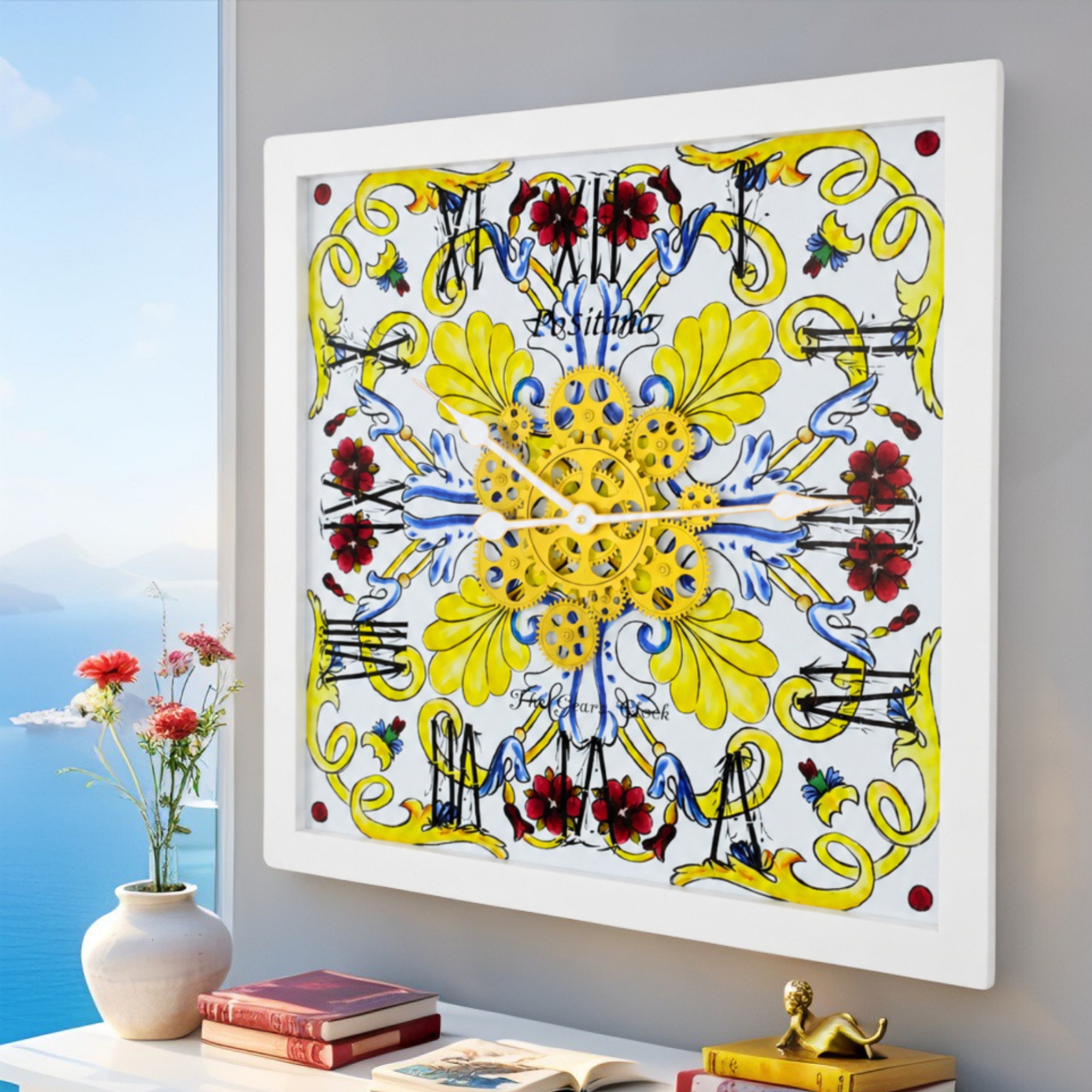 ITALY LINE WALL CLOCK SQUARE 24 INCH POSITANO